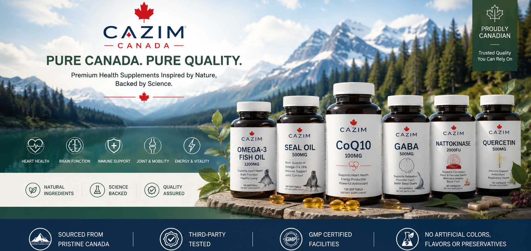 CAZIM supplement lineup in a Canadian mountain setting