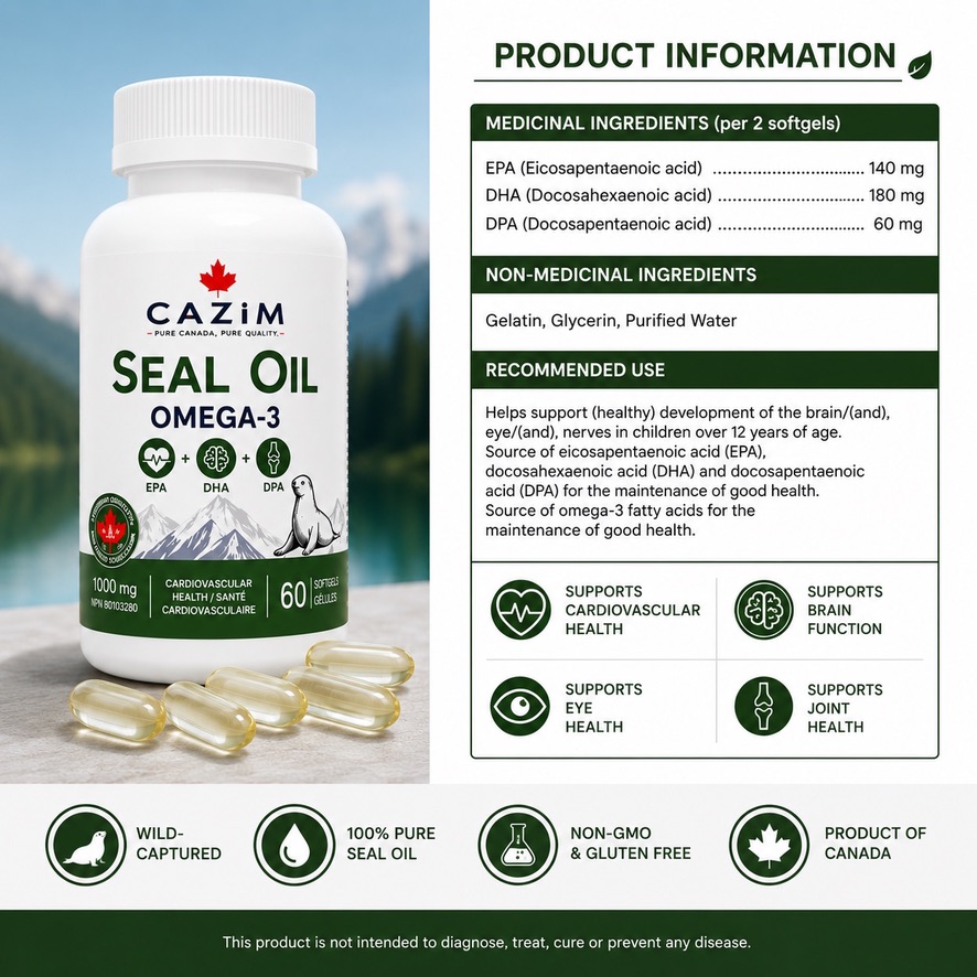 CAZIM Seal Oil 1000 mg bottle